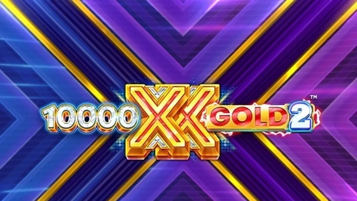 Interface do jogo 10,000 X Gold 2 com símbolos dourados e design moderno