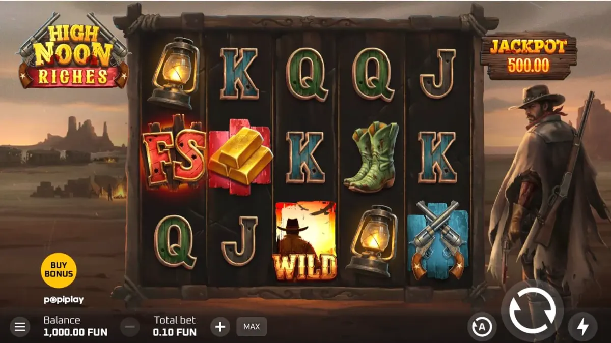 Cena de um duelo no velho oeste em High Noon Riches